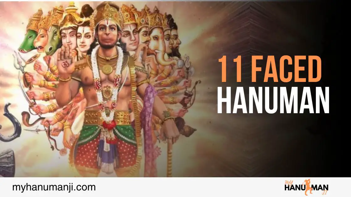 showing 11 face of hanuman ji