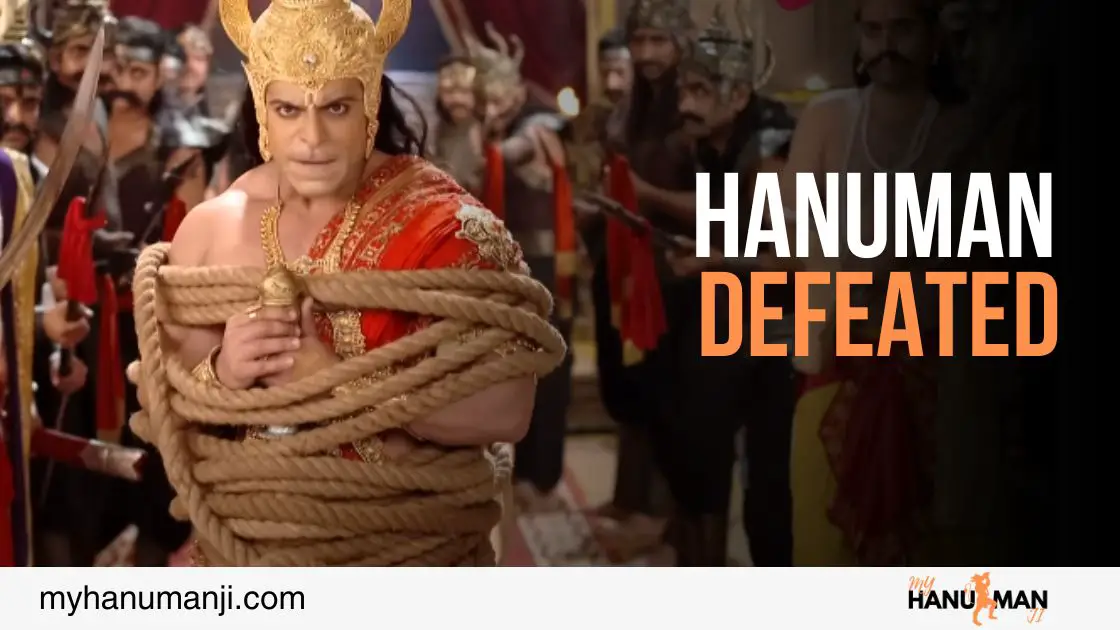 showing the picture of hanuman defeat